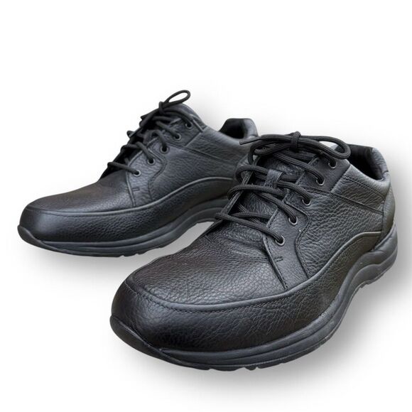 Rockport Men's Edge Hill II Black Leather Walking Shoes Size 10 - Picture 2 of 10